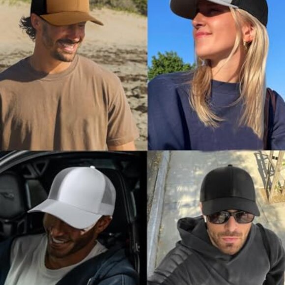 Structured Trucker Hat Classic Retro Adjustable Mesh Baseball Cap Unisex - Picture 8 of 8